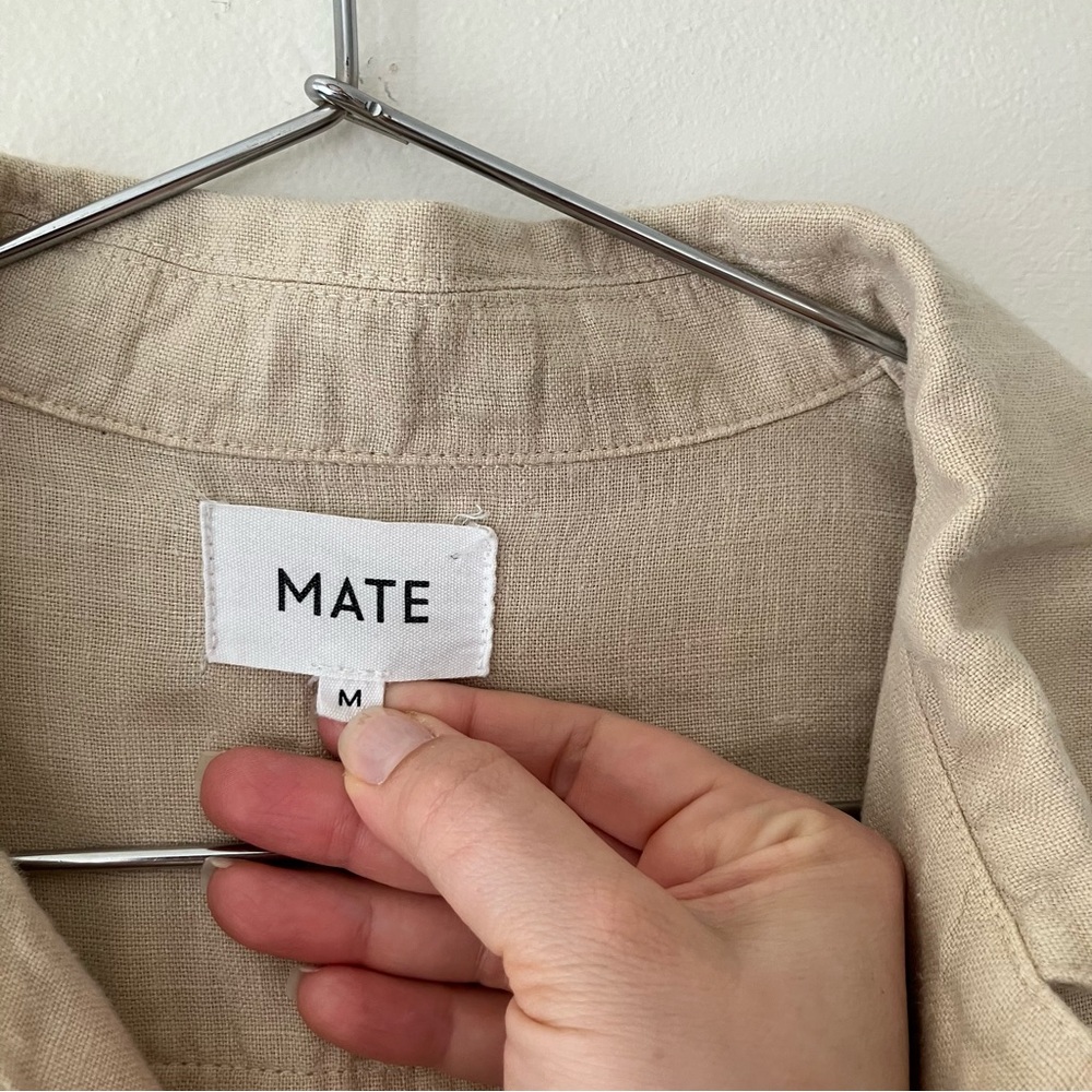 NWOT MATE the Label • Linen Short Sleeve Jumpsuit in Natural - Picture 12 of 14